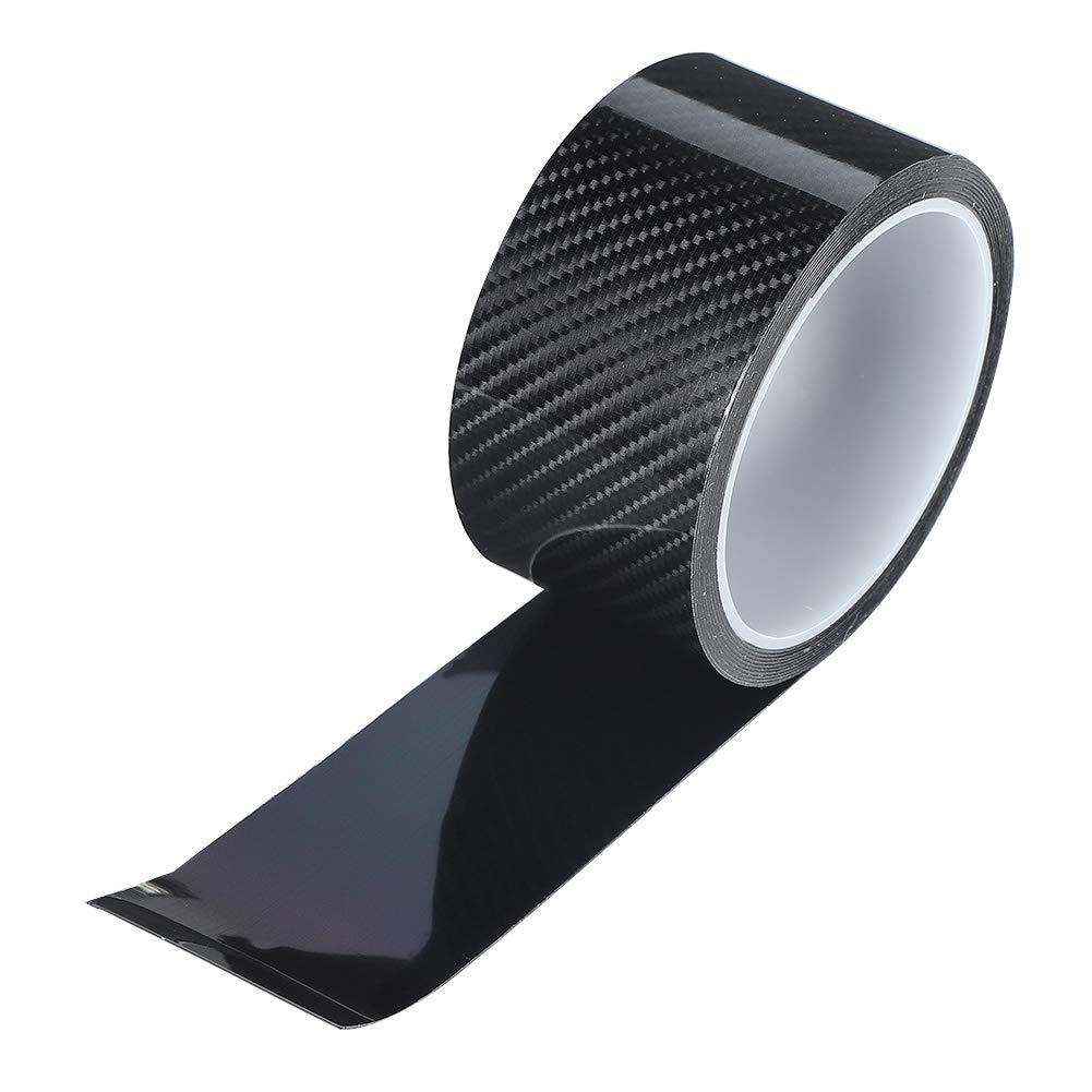 Black Carbon Fiber Tape, Car Door Guard Protective Anti-Scratch Film Sticker Automobile Accessory Universal(5Cm*3M)